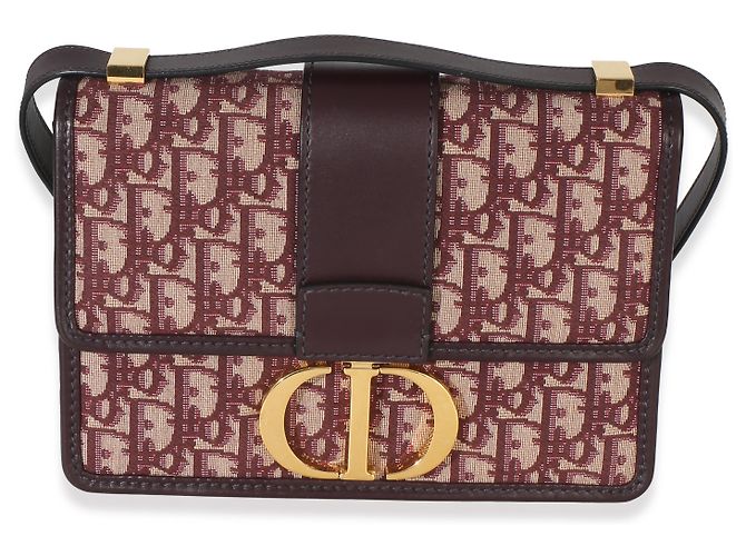 Christian Dior Burgundy Oblique 30 Montaigne Flap Rosso - vista 8