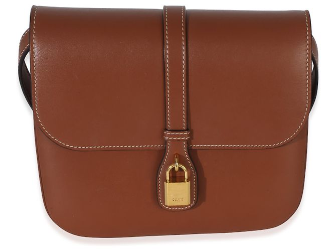 Céline Borsa Tabou Flap Medium in pelle di vitello liscia color Tan Celine Marrone Beige - vista 3