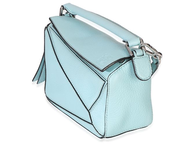 Loewe Light Blue Grained Calfskin Mini Puzzle - vista 3