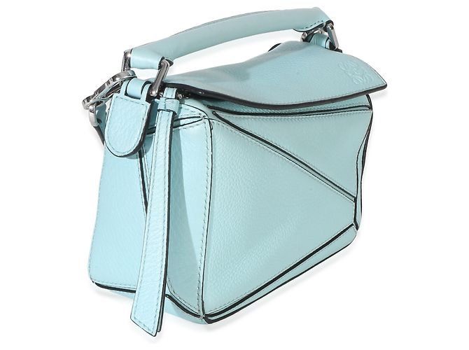 Loewe Light Blue Grained Calfskin Mini Puzzle - vista 4