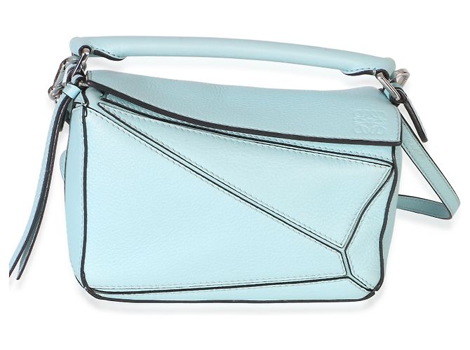 Loewe Light Blue Grained Calfskin Mini Puzzle - vista 8