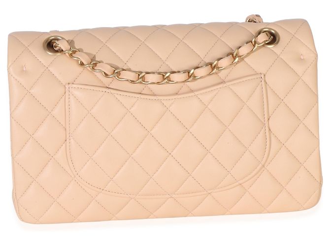 Timeless Borsa Chanel Beige Quilted Lambskin Medium Classic Double Flap - vista 2