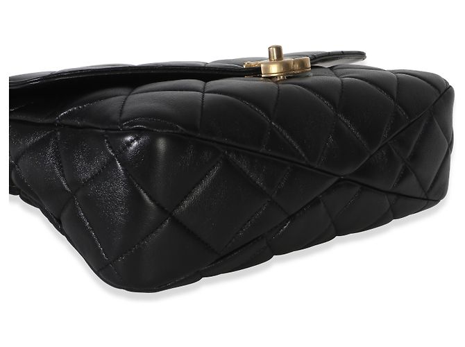 Timeless Borsa Chanel Black Quilted Lambskin Top Handle Envelope Flap Bag Nero - vista 7