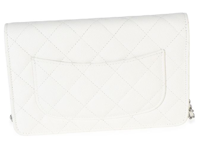 Wallet On Chain Portafoglio con catena Chanel White Pink Matelassé Caviar Woven CC Rosa Bianco - vista 2