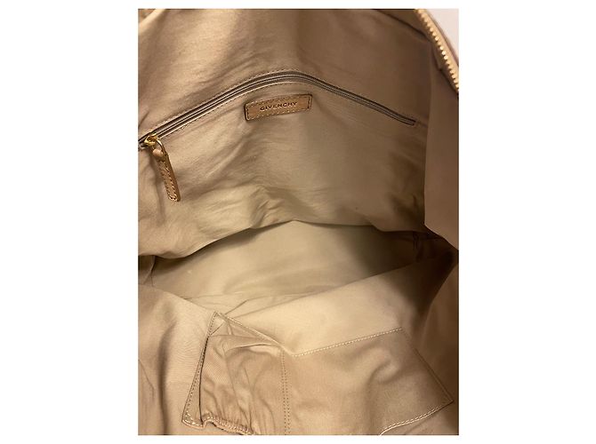 Givenchy Nightingale Medium Handtasche aus Straußenleder Beige - Ansicht 10