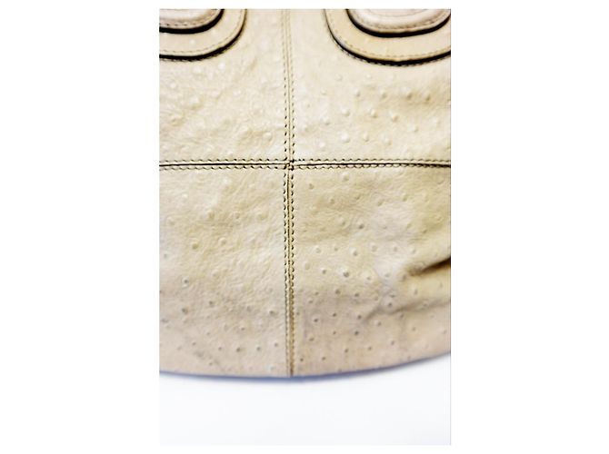 Givenchy Nightingale Medium Handtasche aus Straußenleder Beige - Ansicht 8