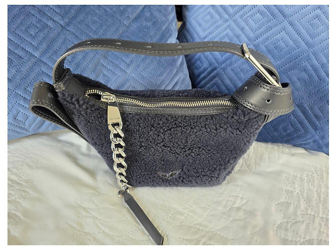 Zadig & Voltaire Borsa a tracolla Cecilia XS in shearling nero - vista 7
