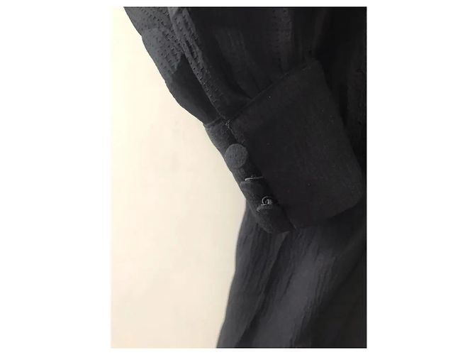 SéZane Wickelkleid Schwarz mit langen Ärmeln - Ansicht 7