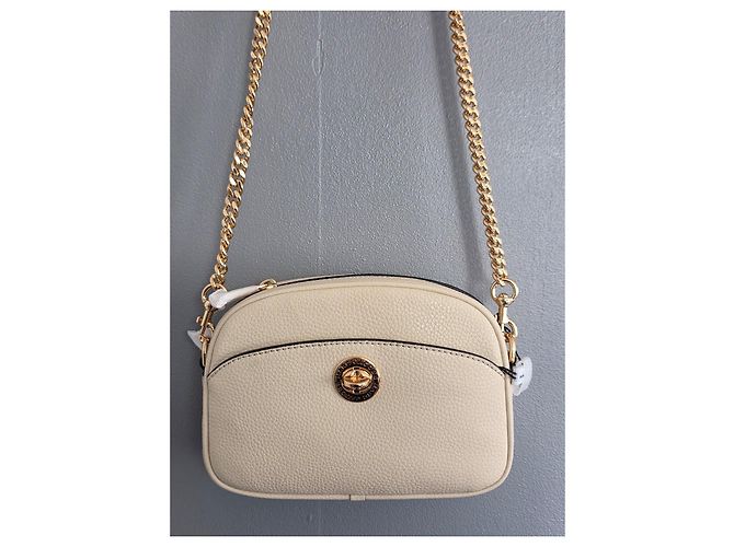 Marc Jacobs Borsa Camera Signet Turnlock in pelle beige - vista 12