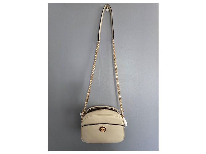 Marc Jacobs Borsa Camera Signet Turnlock in pelle beige - vista 13