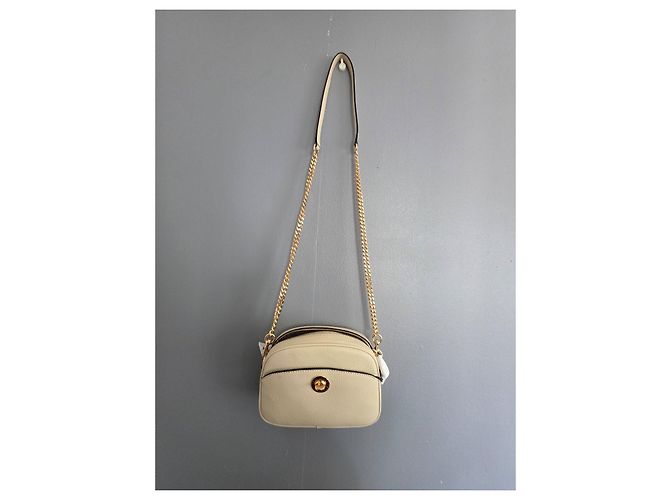 Marc Jacobs Borsa Camera Signet Turnlock in pelle beige - vista 16