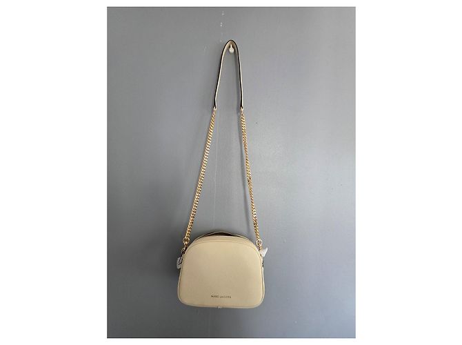 Marc Jacobs Borsa Camera Signet Turnlock in pelle beige - vista 17