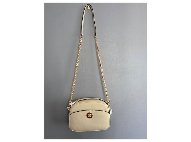 Marc Jacobs Borsa Camera Signet Turnlock in pelle beige - vista 18