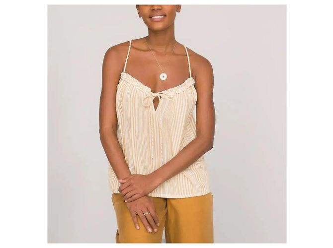 Autre Marque Top de tirantes de algodón a rayas amarillas y beige La Redoute Amarillo - vista 3