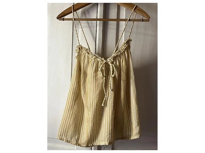 Autre Marque Top de tirantes de algodón a rayas amarillas y beige La Redoute Amarillo - vista 5