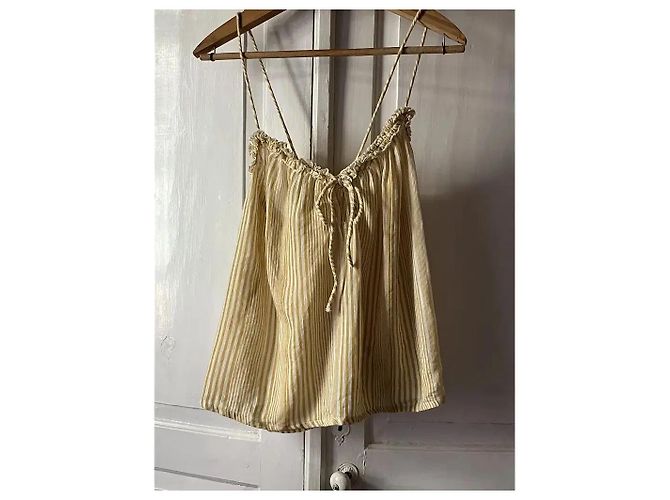 Autre Marque Top de tirantes de algodón a rayas amarillas y beige La Redoute Amarillo - vista 6