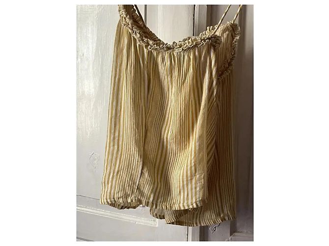 Autre Marque Top de tirantes de algodón a rayas amarillas y beige La Redoute Amarillo - vista 9