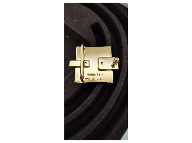 Cintura Hermès Reversibile 24mm Pelle Blu e Bianca Oro Bianco - vista 14