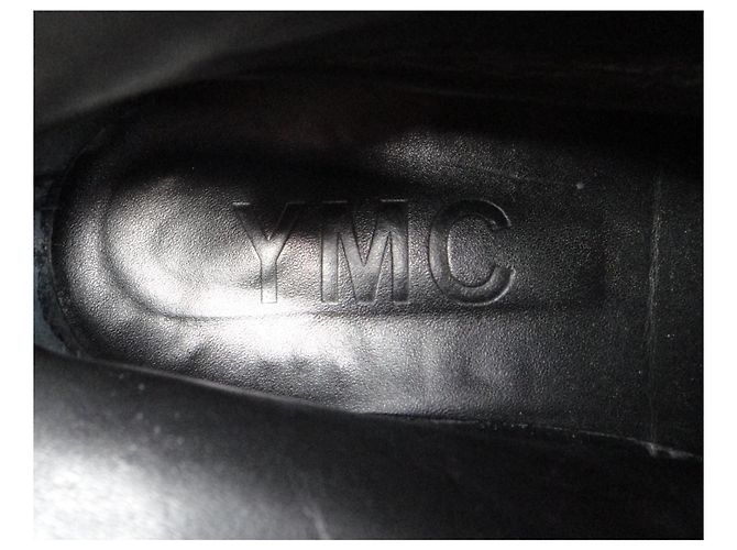 Autre Marque YMC Schwarze Leder- und Ponyleder-Stiefeletten - Ansicht 3
