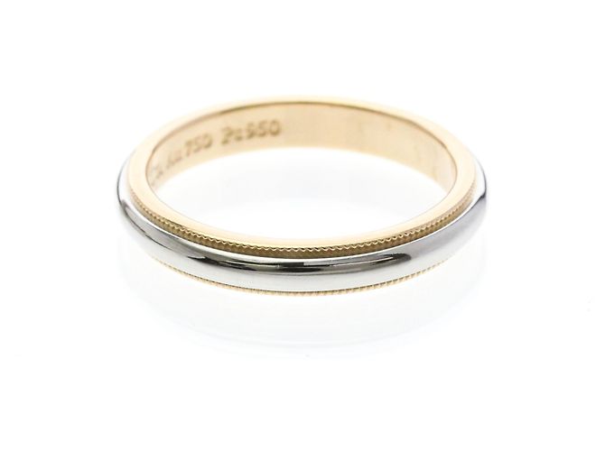 Tiffany & Co Anillo Tiffany Milgrain Plata Dorado - vista 2