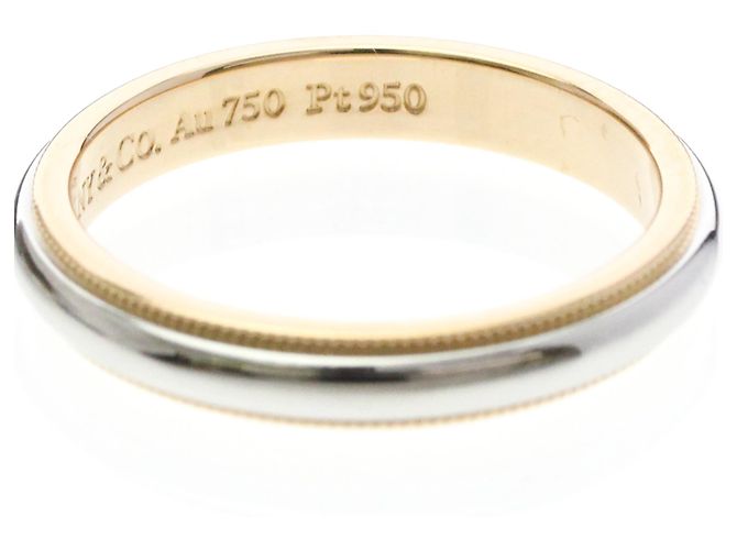 Tiffany & Co Anillo Tiffany Milgrain Plata Dorado - vista 3