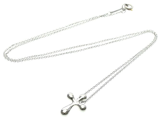 Tiffany & Co Collana Tiffany Cross in platino Argento - vista 12