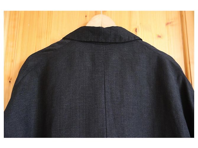 Autre Marque Abrigo oversize largo Momoni negro de lino y viscosa - vista 12