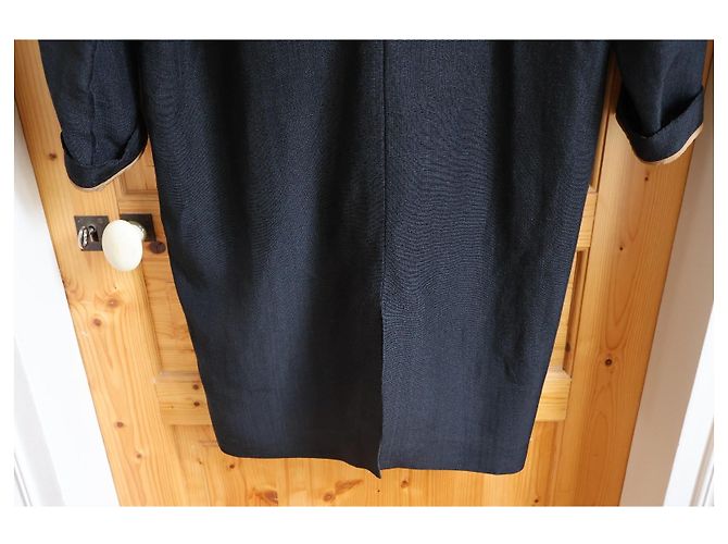 Autre Marque Abrigo oversize largo Momoni negro de lino y viscosa - vista 13