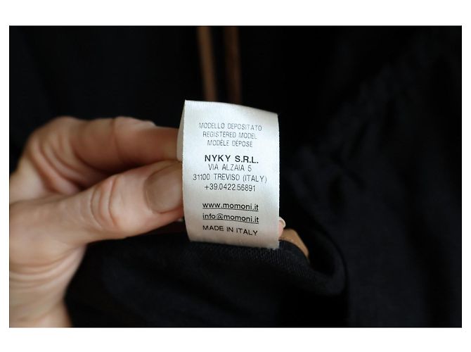Autre Marque Abrigo oversize largo Momoni negro de lino y viscosa - vista 14