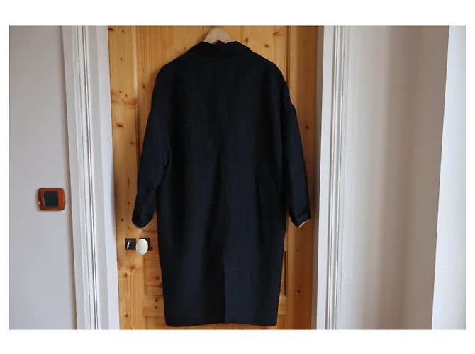 Autre Marque Abrigo oversize largo Momoni negro de lino y viscosa - vista 4