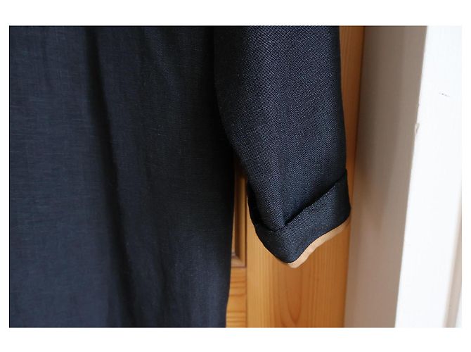 Autre Marque Abrigo oversize largo Momoni negro de lino y viscosa - vista 5