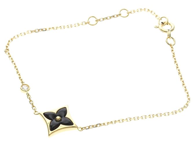 Bracciale Louis Vuitton Brassle Star Blossom Onyx 1P Diamond Nero D'oro - vista 2