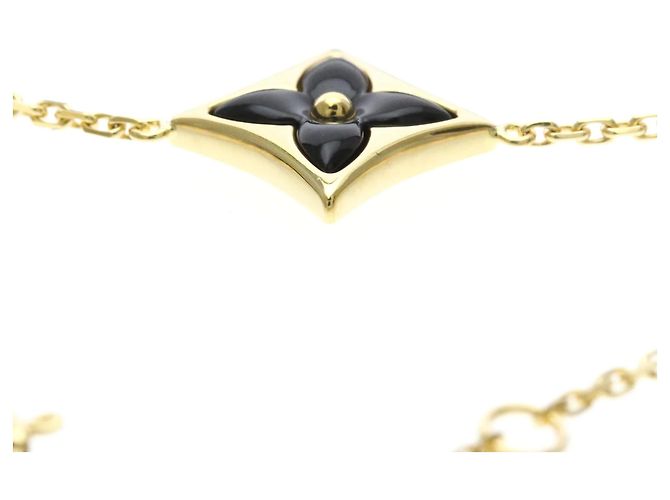 Bracciale Louis Vuitton Brassle Star Blossom Onyx 1P Diamond Nero D'oro - vista 5