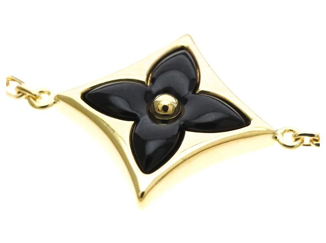 Bracciale Louis Vuitton Brassle Star Blossom Onyx 1P Diamond Nero D'oro - vista 6