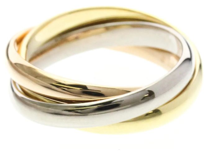 Anello Cartier Trinity in oro 18K rosa bianco e giallo D'oro - vista 2