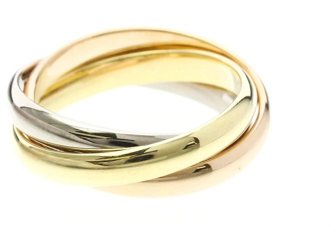 Anello Cartier Trinity in oro 18K rosa bianco e giallo D'oro - vista 3