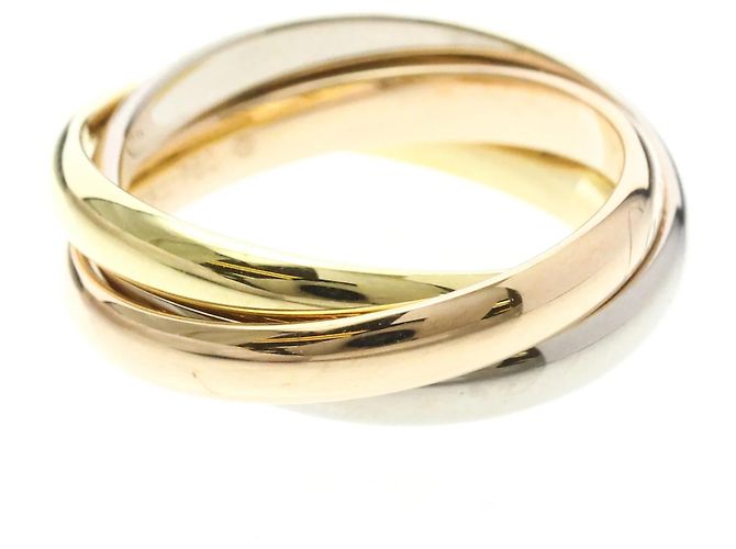 Anello Cartier Trinity in oro 18K rosa bianco e giallo D'oro - vista 4