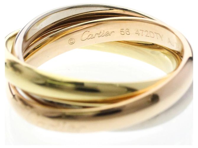 Anello Cartier Trinity in oro 18K rosa bianco e giallo D'oro - vista 7