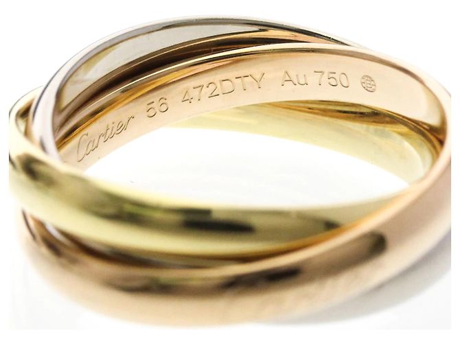 Anello Cartier Trinity in oro 18K rosa bianco e giallo D'oro - vista 8