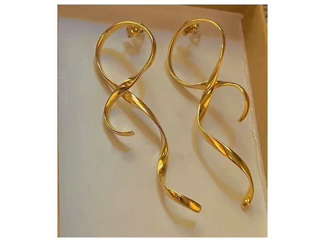 Autre Marque Orecchini a pendente a spirale dorati D'oro - vista 2
