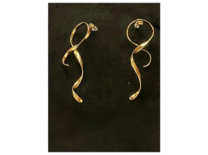 Autre Marque Orecchini a pendente a spirale dorati D'oro - vista 4
