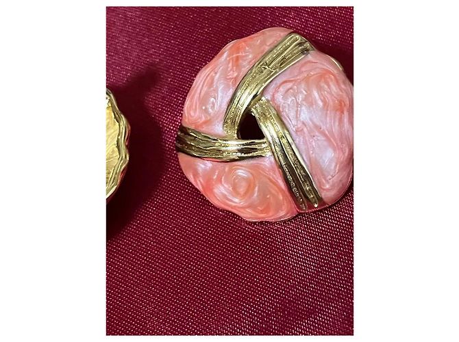 Autre Marque Orecchini in resina effetto corallo e tono oro Rosa D'oro - vista 2