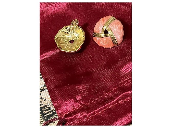 Autre Marque Orecchini in resina effetto corallo e tono oro Rosa D'oro - vista 4