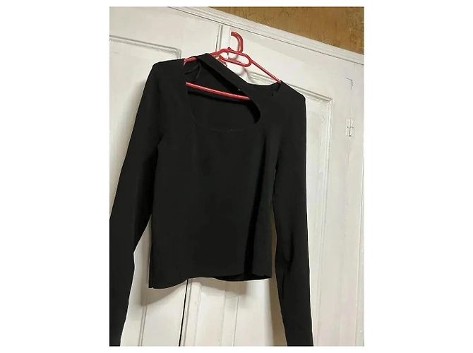 Autre Marque &Other Stories Top nero a maniche lunghe con cut-out - vista 5