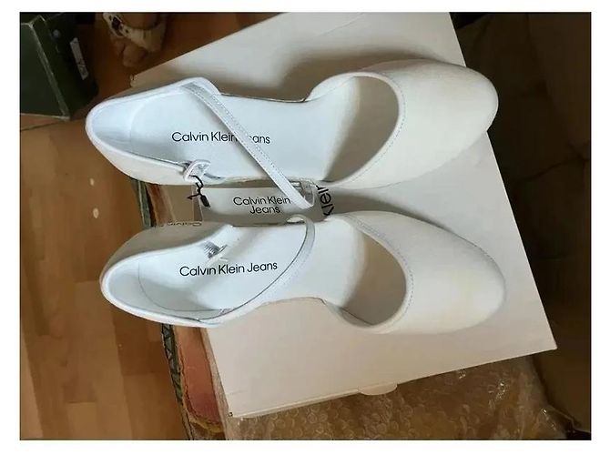 Calvin Klein Jeans Sandali espadrilles con zeppa in tela bianca Bianco - vista 11