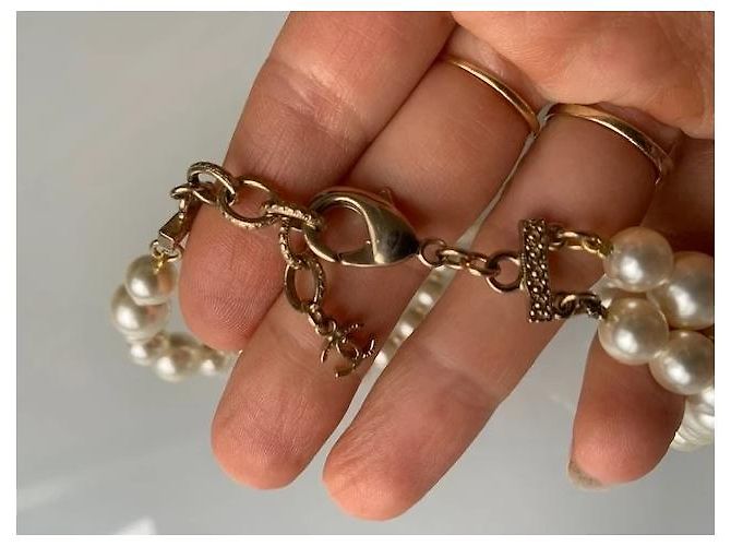 Collana di perle Chanel multi-filo Crudo Gold hardware - vista 5
