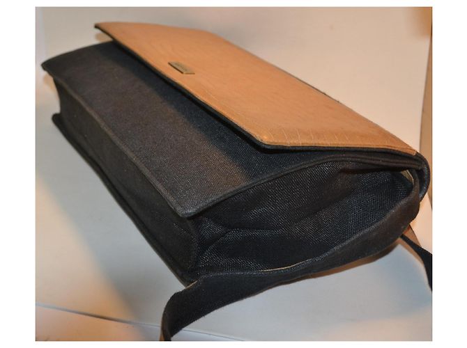 Borsa a tracolla Lanvin in pelle e tela Marrone/Nero - vista 3