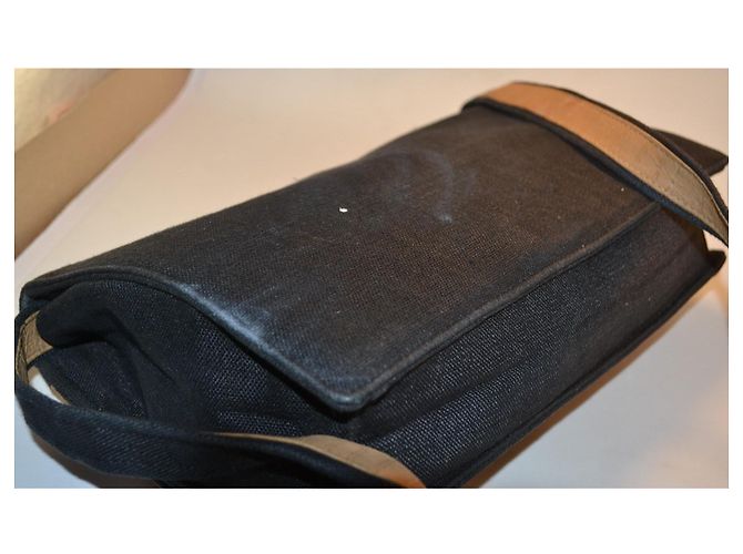 Borsa a tracolla Lanvin in pelle e tela Marrone/Nero - vista 5