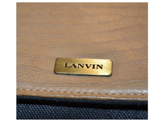 Borsa a tracolla Lanvin in pelle e tela Marrone/Nero - vista 6
