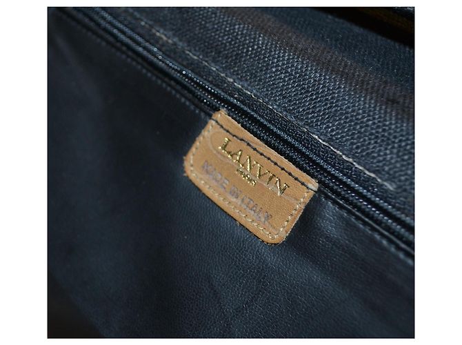 Borsa a tracolla Lanvin in pelle e tela Marrone/Nero - vista 8